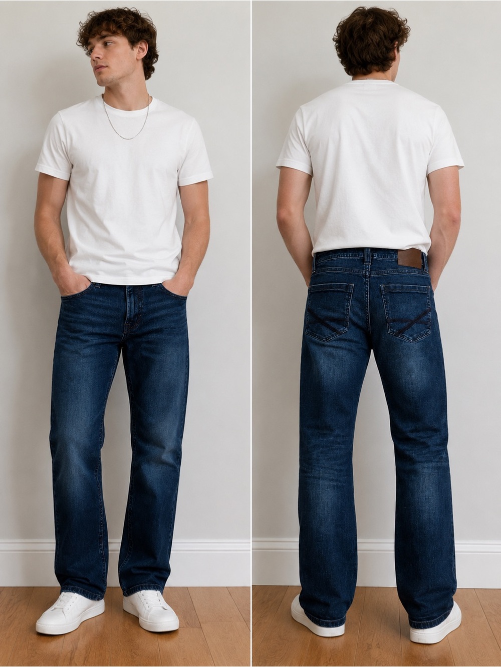 TK Axel Men’s Slim Bootcut Jeans – Dark Wash – Size 32x32
